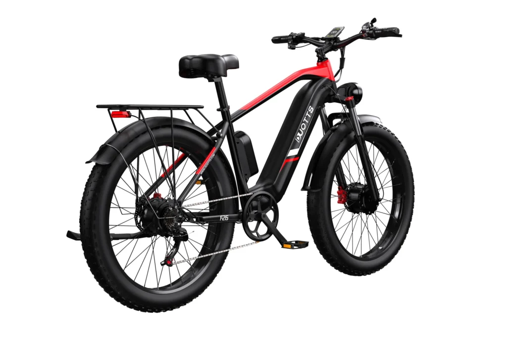DUOTTS F26 – Power, Performance & Precision in One E-Bike⚡ rear duotts f26 pedal assist ebike black red